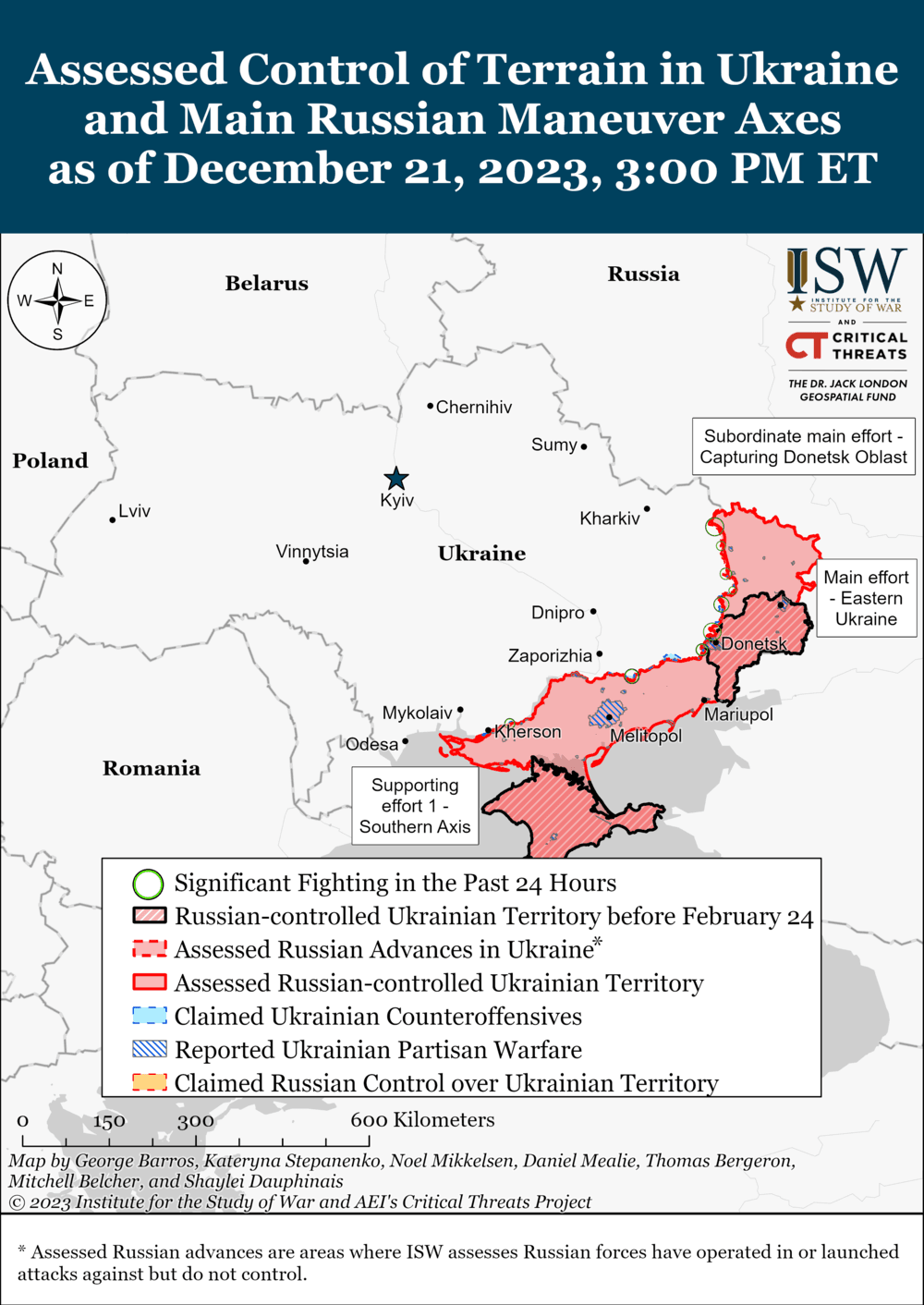 Россияне не прекратят наступать зимой, спрогнозировали в ISW / карта understandingwar.org