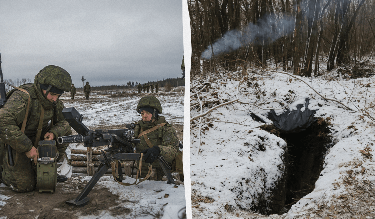 Росіяни зариваються у "нори", вгризаючись в українську землю зубами / колаж УНІАН, фото facebook.com/UALandForces, wikipedia.org Росіяни зариваються у "нори", вгризаючись в українську землю зубами / колаж УНІАН, фото facebook.com/UALandForces, wikipedia.org