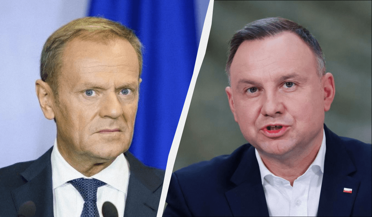 Туск і Дуда вже почали політичну битву за контроль над Польщею / колаж УНІАН, фото УНІАН, REUTERS