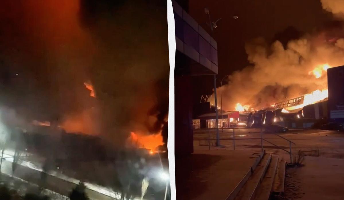 В окупованій Горлівці пролунали вибухи, вирує пожежа / колаж УНІАН, скріншоти з відео В окупованій Горлівці пролунали вибухи, вирує пожежа / колаж УНІАН, скріншоти з відео