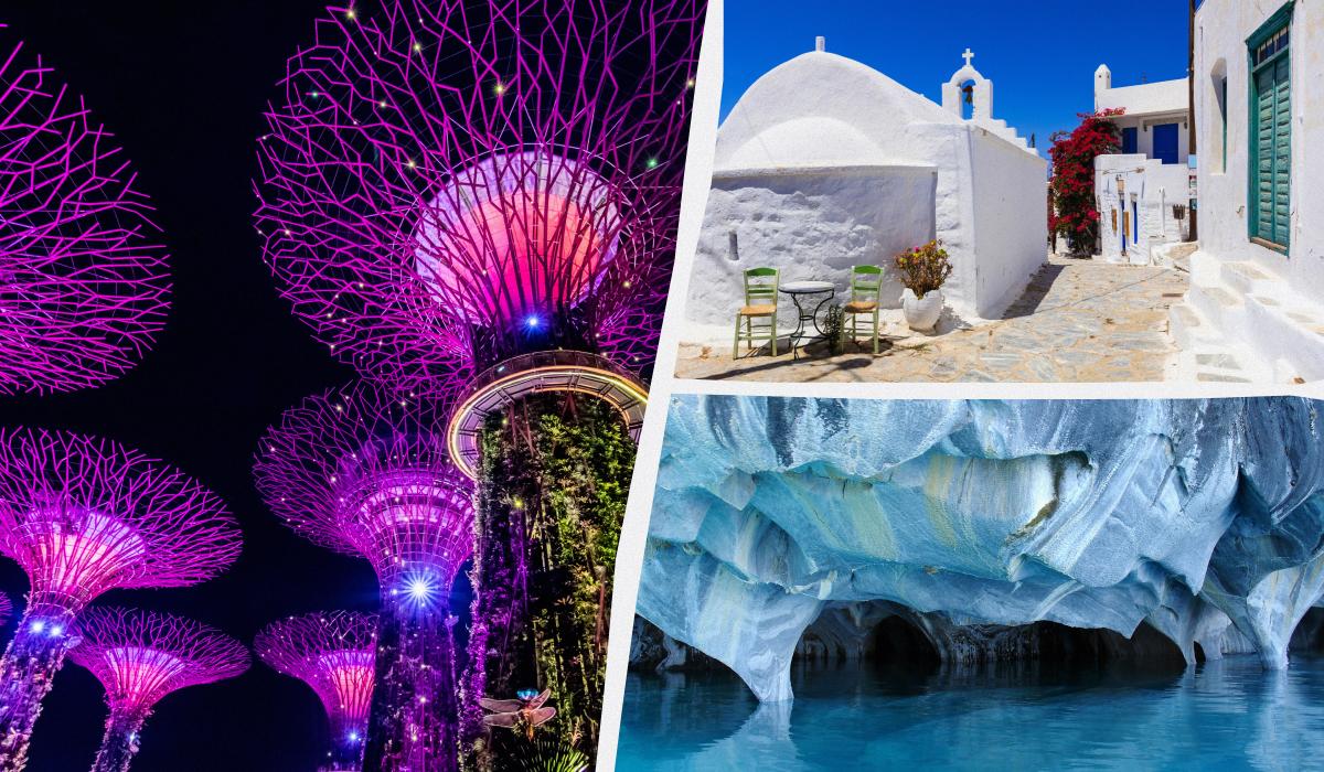 Сінгапур, Греція і Чилі порадують любителів фіолетового, білого і синього / колаж УНІАН, фото ua.depositphotos.com