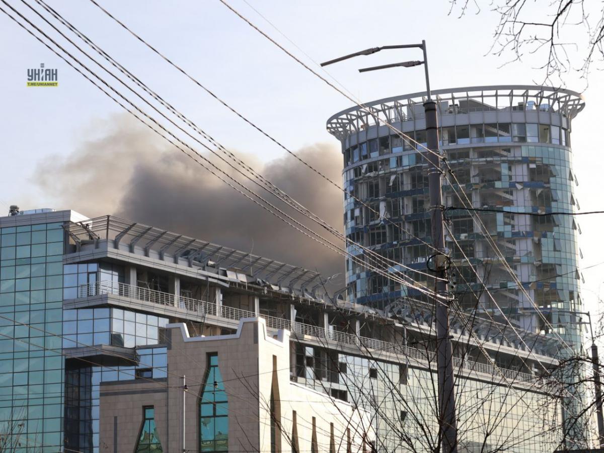 В Киеве после атаки россиян наблюдается задымление / фото УНИАН