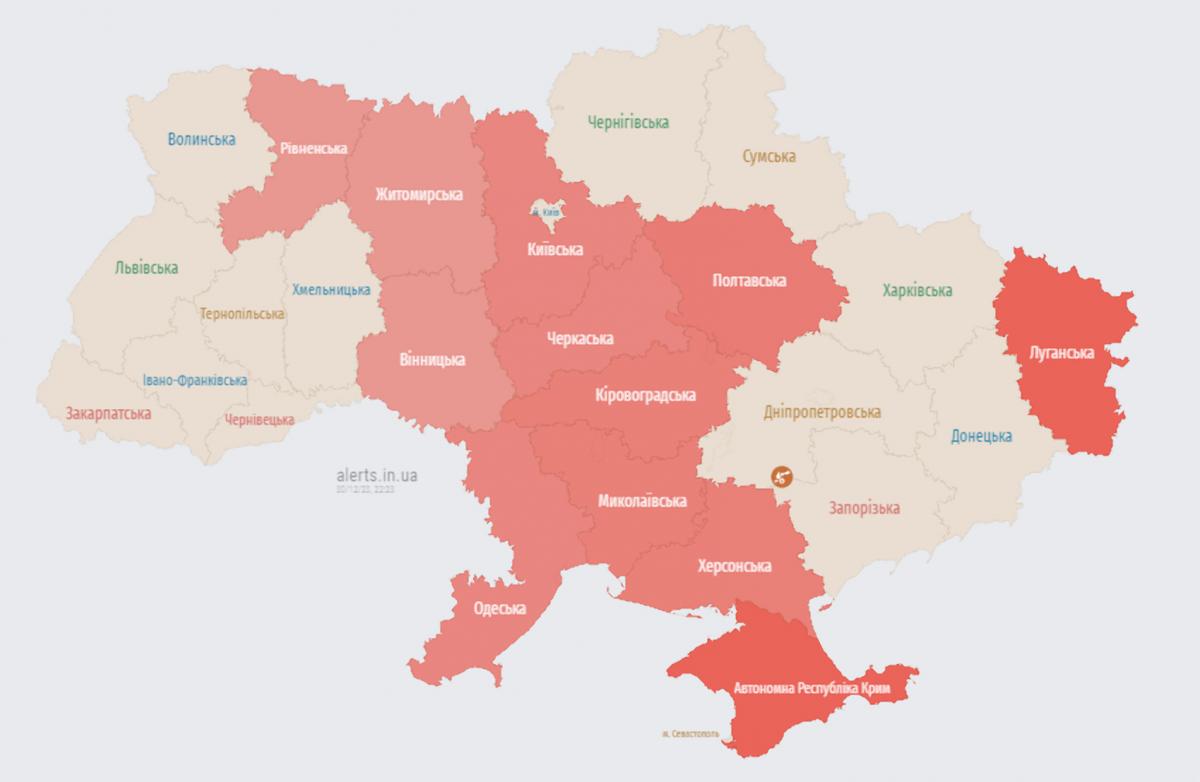 Воздушная тревога в Украине 30 декабря / скриншот Воздушная тревога в Украине 30 декабря / скриншот