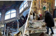 Успел отскочить: в Одесской церкви из-за ракетного удара чудом не погиб священник (видео)