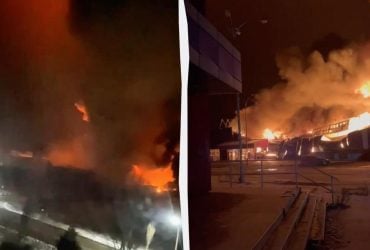 В окупованій Горлівці пролунали вибухи: вирує масштабна пожежа (відео)