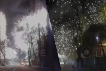 В сети появился момент удара по отелю Харьков Палас (видео)