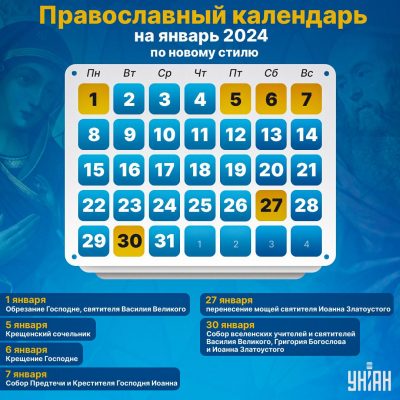 пост январь 2024 православный календарь