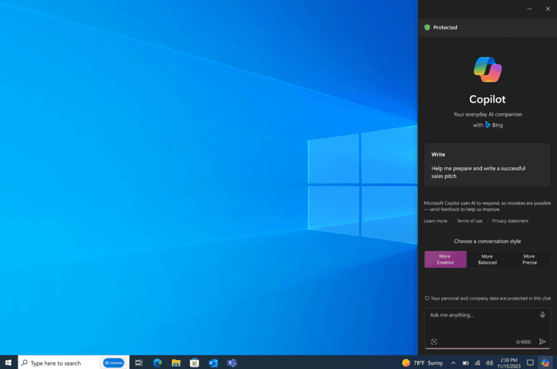 Вышло обновление Windows 10 с поддержкой ИИ-ассистента Copilot / фото Microsoft Вышло обновление Windows 10 с поддержкой ИИ-ассистента Copilot / фото Microsoft