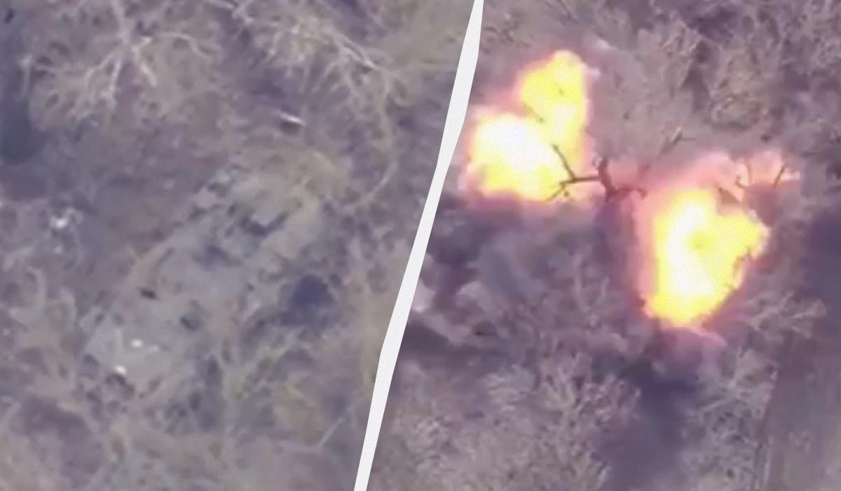 Уничтожение российского ЗРК / Коллаж УНИАН / Скриншоты с видео Уничтожение российского ЗРК / Коллаж УНИАН / Скриншоты с видео