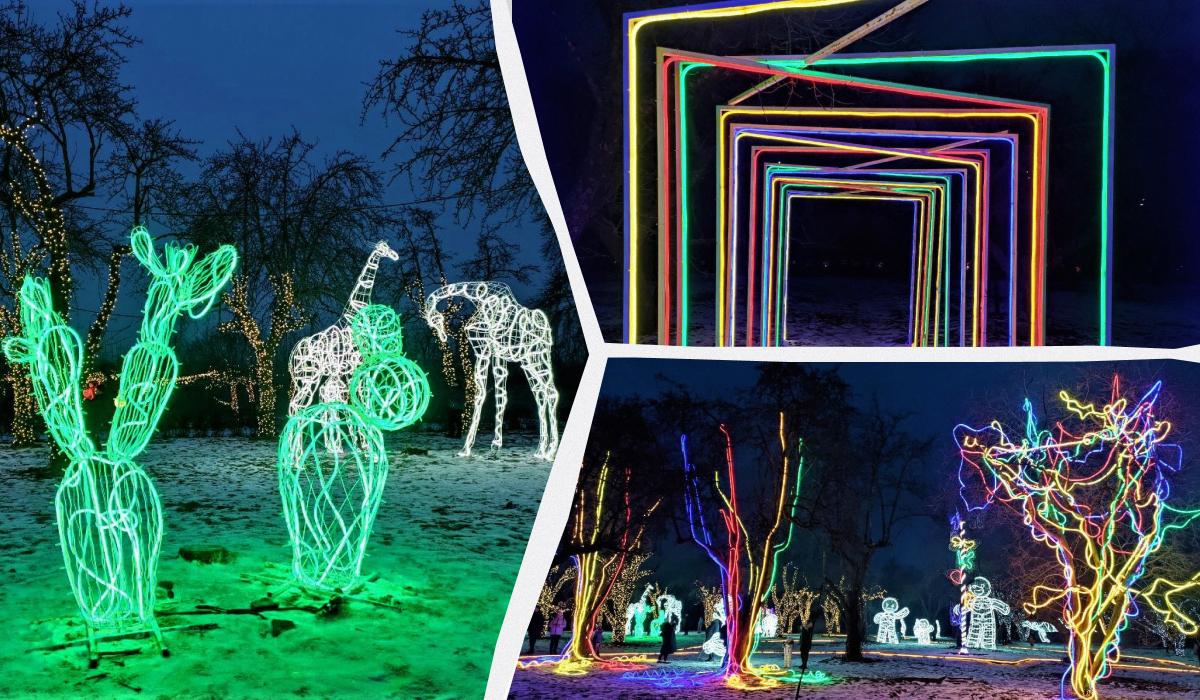 На ВДНГ працює парк "Illuminarium. Магія світла" / колаж УНІАН, фото Марина Григоренко На ВДНГ працює парк "Illuminarium. Магія світла" / колаж УНІАН, фото Марина Григоренко