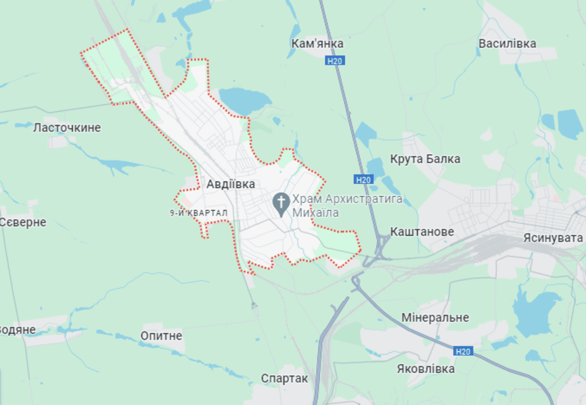 Вот как выглядит Авдеевка на карте Украины / скриншот с google.com/maps Вот как выглядит Авдеевка на карте Украины / скриншот с google.com/maps