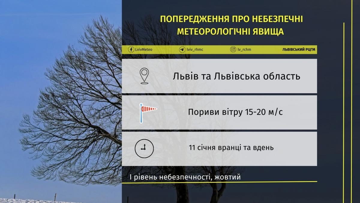 Сегодня во Львове и области будет ветрено / фото Львовский Гидрометцентр Сегодня во Львове и области будет ветрено / фото Львовский Гидрометцентр