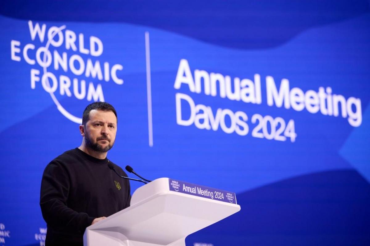 Зеленський виступив на форумі в Давосі / фото president.gov.ua Зеленський виступив на форумі в Давосі / фото president.gov.ua