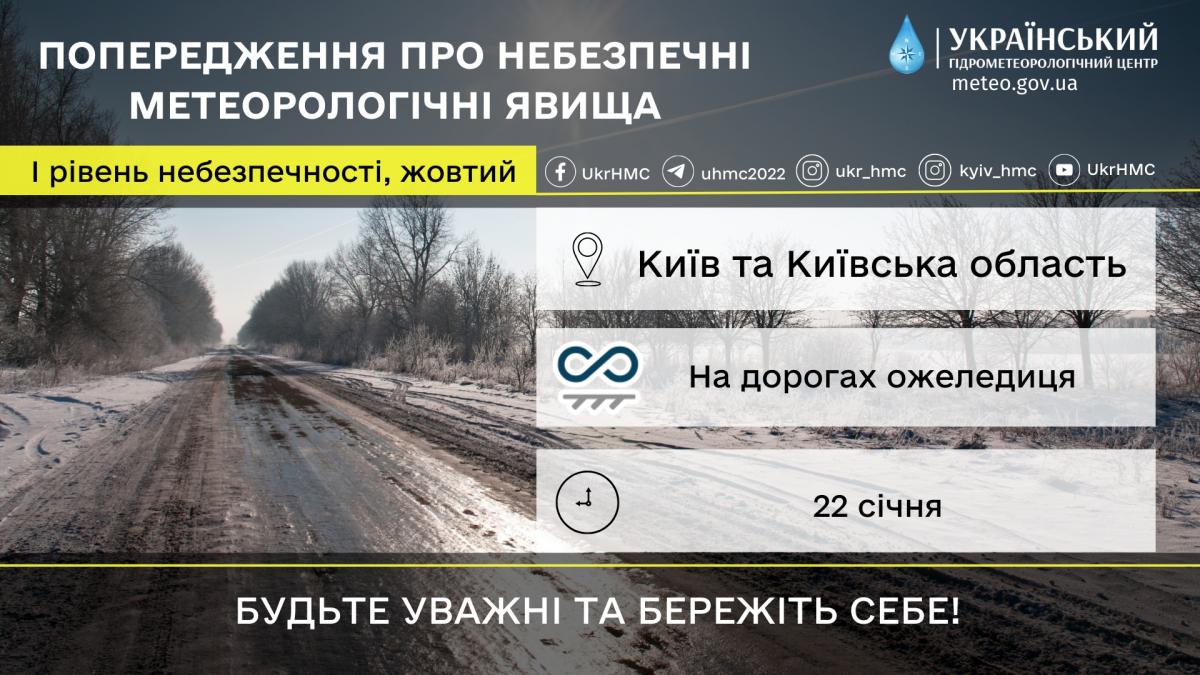 У Києві та Київській області оголошено І рівень небезпечності / фото Укргідрометцентр У Києві та Київській області оголошено І рівень небезпечності / фото Укргідрометцентр