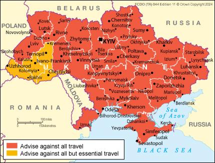 Four western regions of Ukraine passed from "red" zones in "yellow" / photo gov.uk