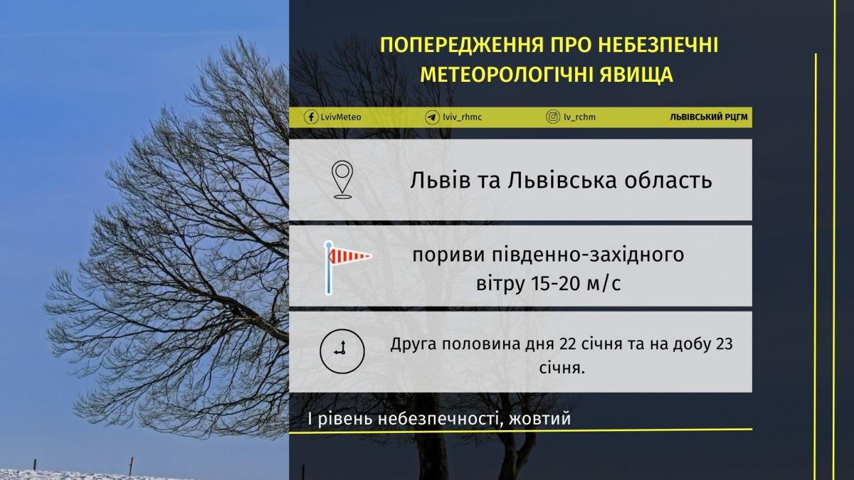 Сегодня во Львове ожидаются сильные порывы ветра / Львовский региональный центр по гидрометеорологии Сегодня во Львове ожидаются сильные порывы ветра / Львовский региональный центр по гидрометеорологии
