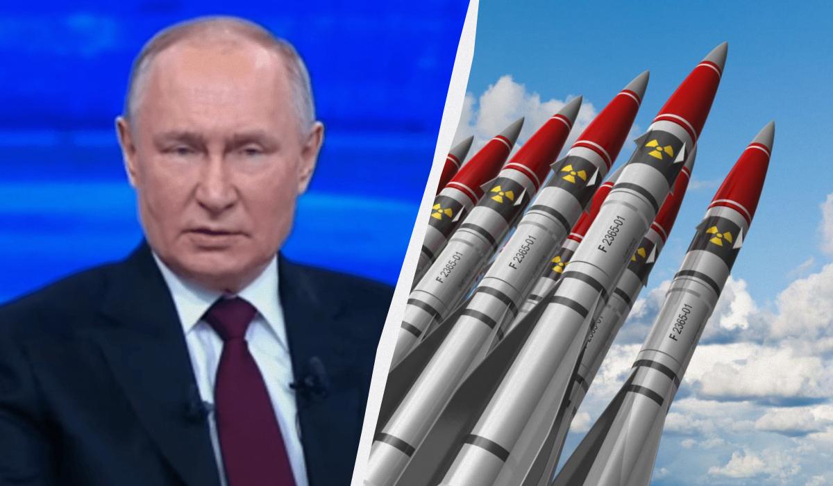 Путин регулярно "бряцает ядерным оружием" в попытке запугать Запад / коллаж УНИАН, фото ua.depositphotos.com, скриншот