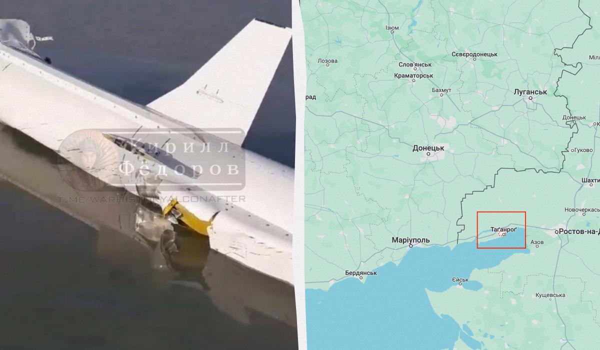 Під російським Таганрогом знайшли ракету "Нептун" / колаж УНІАН, фото Google Maps, t.me/warhistoryalconafter Під російським Таганрогом знайшли ракету "Нептун" / колаж УНІАН, фото Google Maps, t.me/warhistoryalconafter