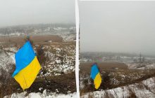 В День Соборности активисты подняли флаг Украины в оккупированной Макеевке (видео)