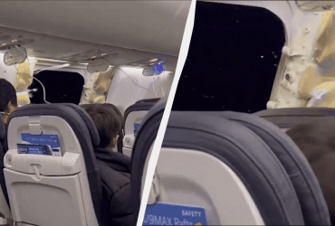 В США пасажирський Боїнг загубив частину фюзеляжу після зльоту (відео)