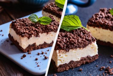 За 20 хвилин: насипний шоколадний пиріг із сирною начинкою