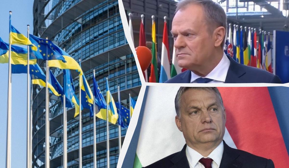 Премьер-министр Польши Дональд Туск и премьер-министр Венгрии Виктор Орбан / коллаж УНИАН, фото УНИАН, Рixabay Премьер-министр Польши Дональд Туск и премьер-министр Венгрии Виктор Орбан / коллаж УНИАН, фото УНИАН, Рixabay