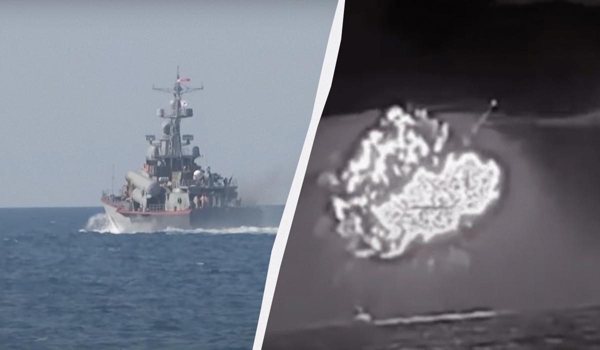 Розвідка Британії заявила про слабке місце РФ після удару по катеру "Івановець" / колаж УНІАН, скріншот з відео