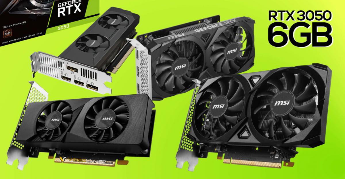 GeForce RTX 3050 с урезанным GPU и 6 ГБ памяти вышла на рынок / фото Videocardz GeForce RTX 3050 с урезанным GPU и 6 ГБ памяти вышла на рынок / фото Videocardz