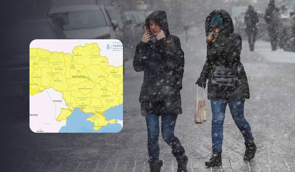 Майже по всій Україні оголошено штормове попередження / колаж УНІАН, фото REUTERS, Укргідрометцентр Майже по всій Україні оголошено штормове попередження / колаж УНІАН, фото REUTERS, Укргідрометцентр