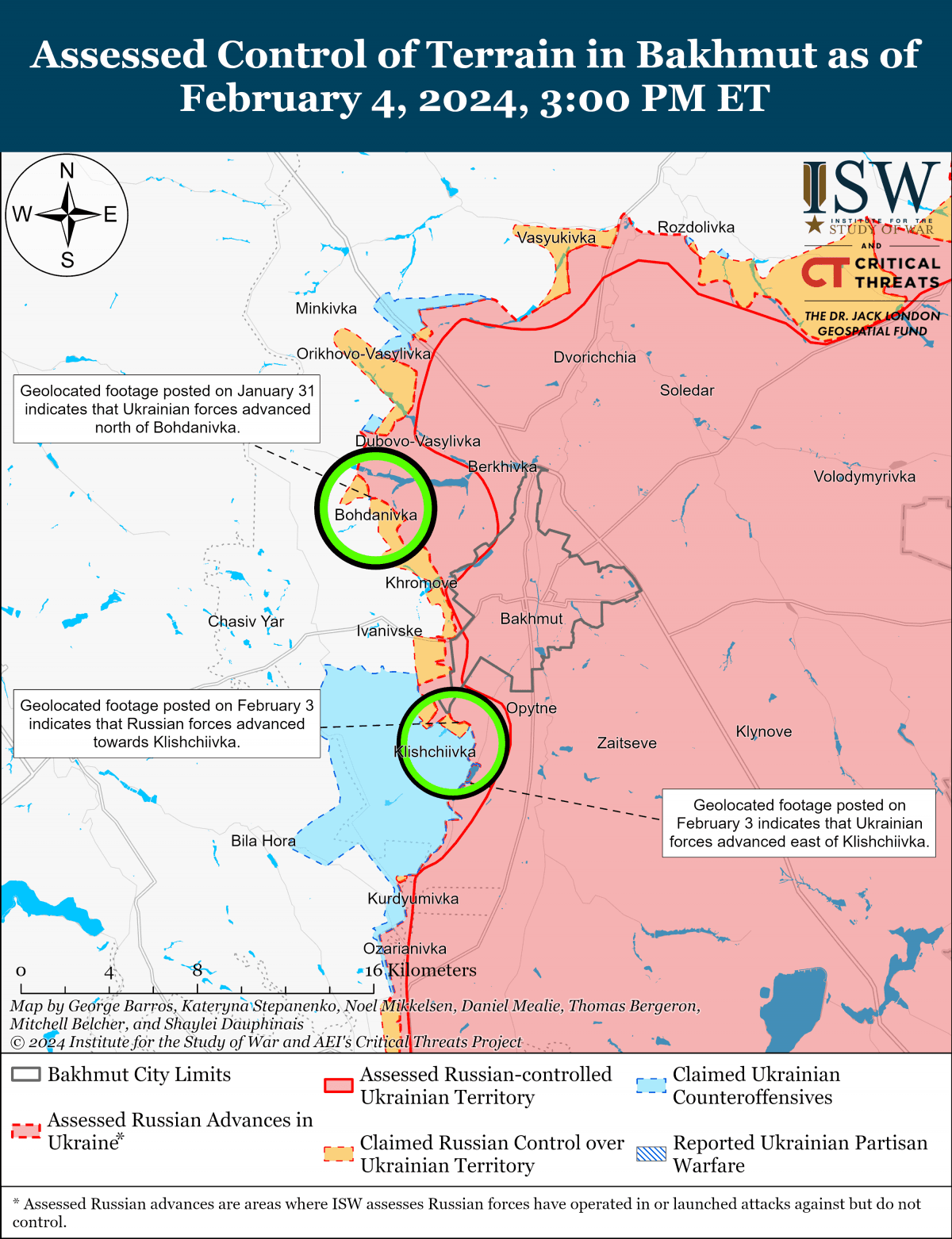 Карта боевых действий в Украине / фото ISW