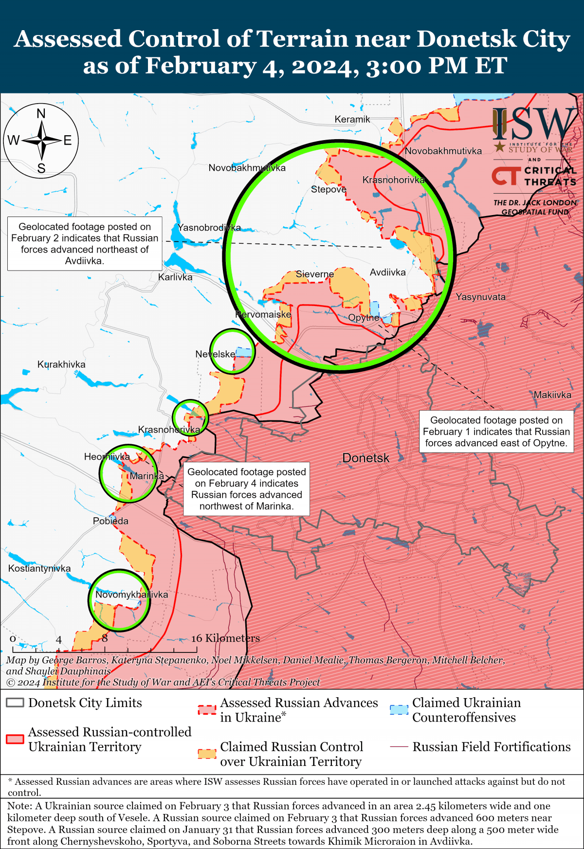 Карта боевых действий в Украине / фото ISW