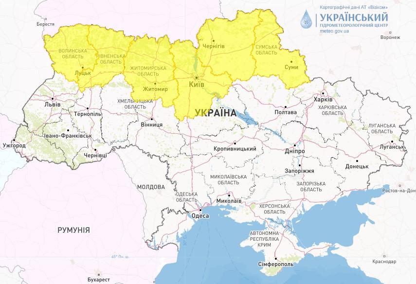 9 февраля на севере Украины будет скользко / фото Укргидрометцентр 9 февраля на севере Украины будет скользко / фото Укргидрометцентр