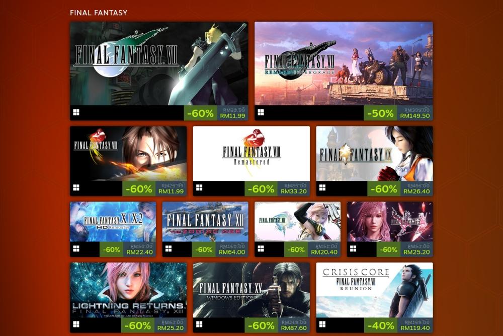 В Steam с большой скидкой можно купить игры серии Final Fantasy / Скриншот В Steam с большой скидкой можно купить игры серии Final Fantasy / Скриншот