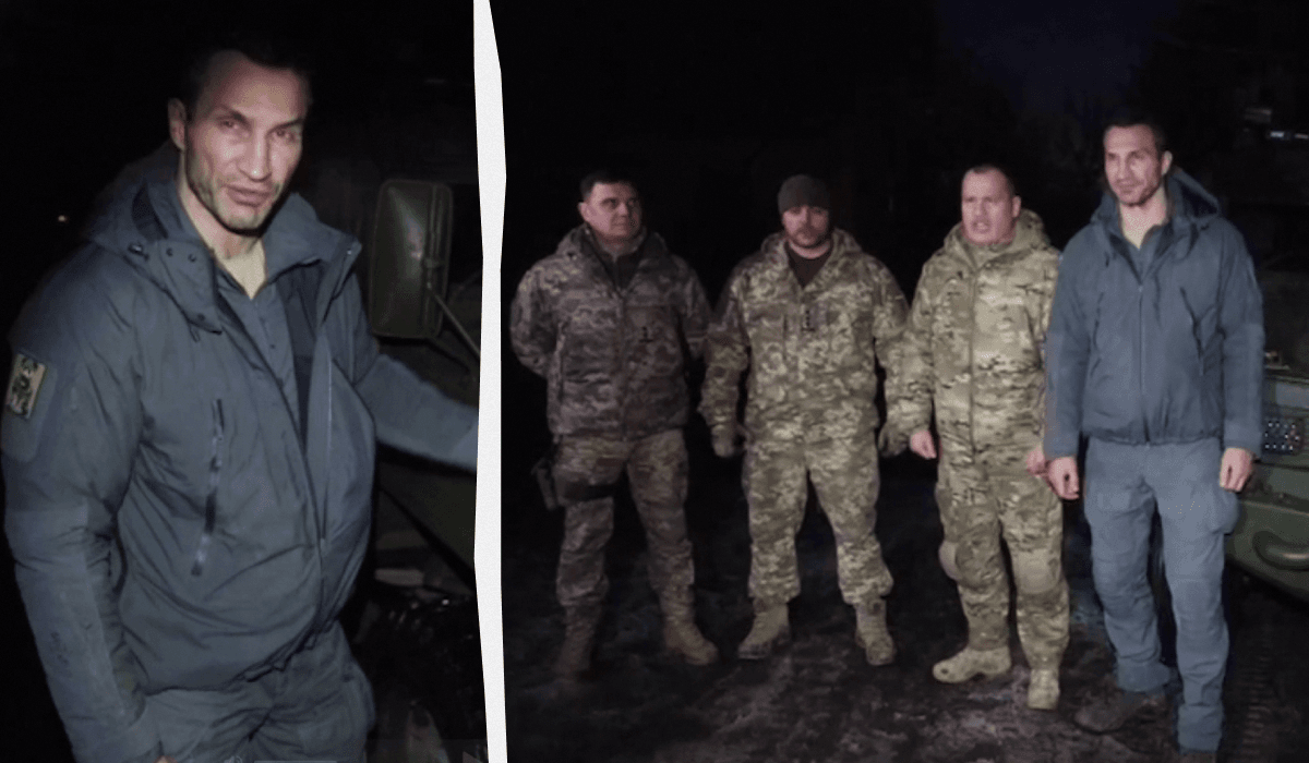 Владимир Кличко привез на фронт необходимое снаряжение / коллаж УНИАН, кадры из видео Владимир Кличко привез на фронт необходимое снаряжение / коллаж УНИАН, кадры из видео