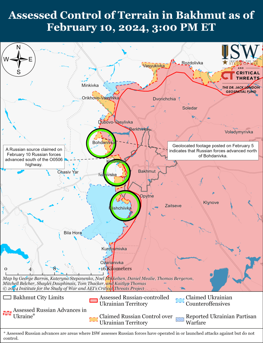 Стало відомо, як загарбники діють у напрямку Бахмута / карта understandingwar.org