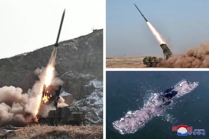КНДР испытала новые реактивные снаряды / KCNA КНДР испытала новые реактивные снаряды / KCNA