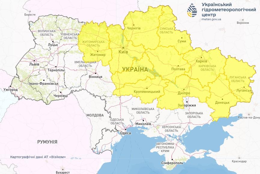 В Україні оголошено І рівень небезпечності через туман / фото Укргідрометцентр В Україні оголошено І рівень небезпечності через туман / фото Укргідрометцентр