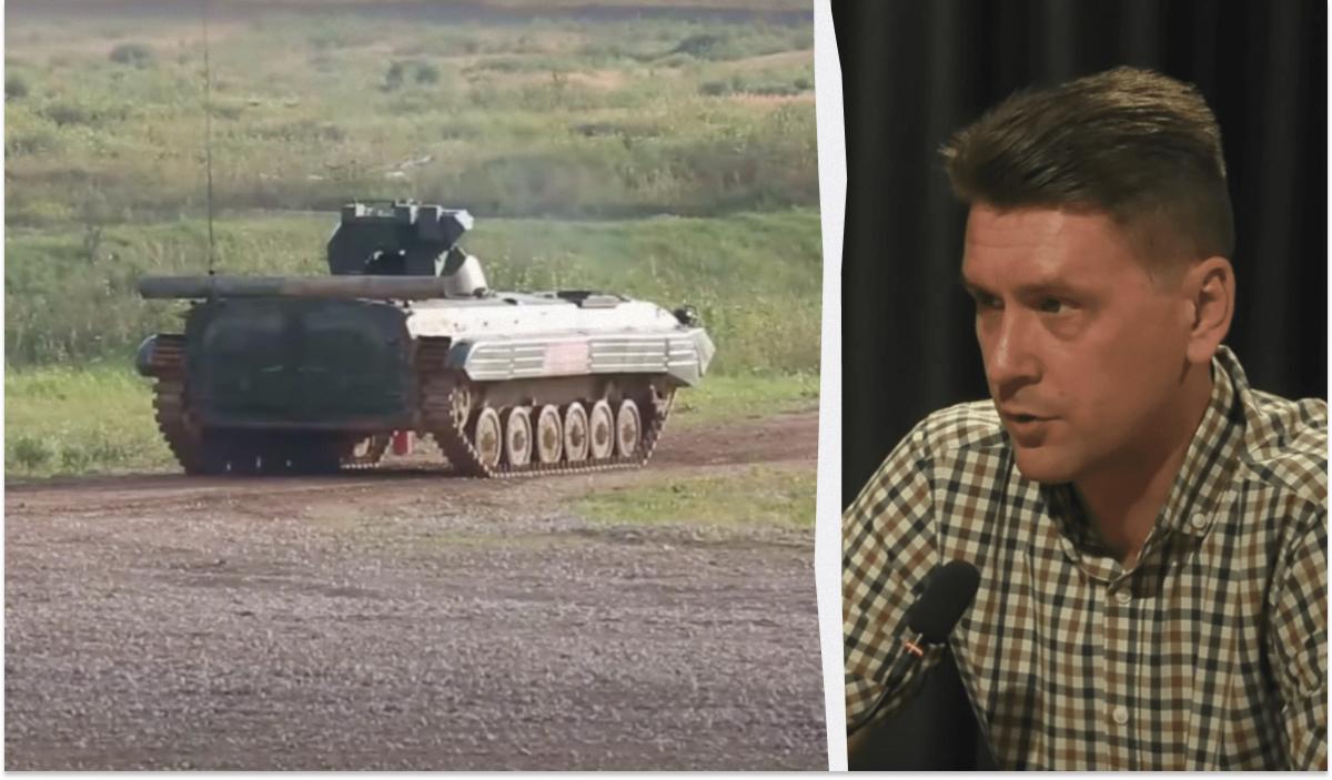 Алесандр Коваленко рассказал о российских БМП-1АМ "Басурманин" / коллаж УНИАН, скриншоты с видео Алесандр Коваленко рассказал о российских БМП-1АМ "Басурманин" / коллаж УНИАН, скриншоты с видео