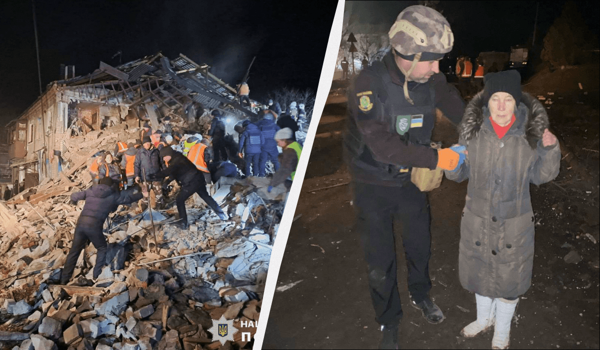 Россияне нанесли удар по поселку Великий Бурлук / коллаж УНИАН, фото t.me/UA_National_Police Россияне нанесли удар по поселку Великий Бурлук / коллаж УНИАН, фото t.me/UA_National_Police