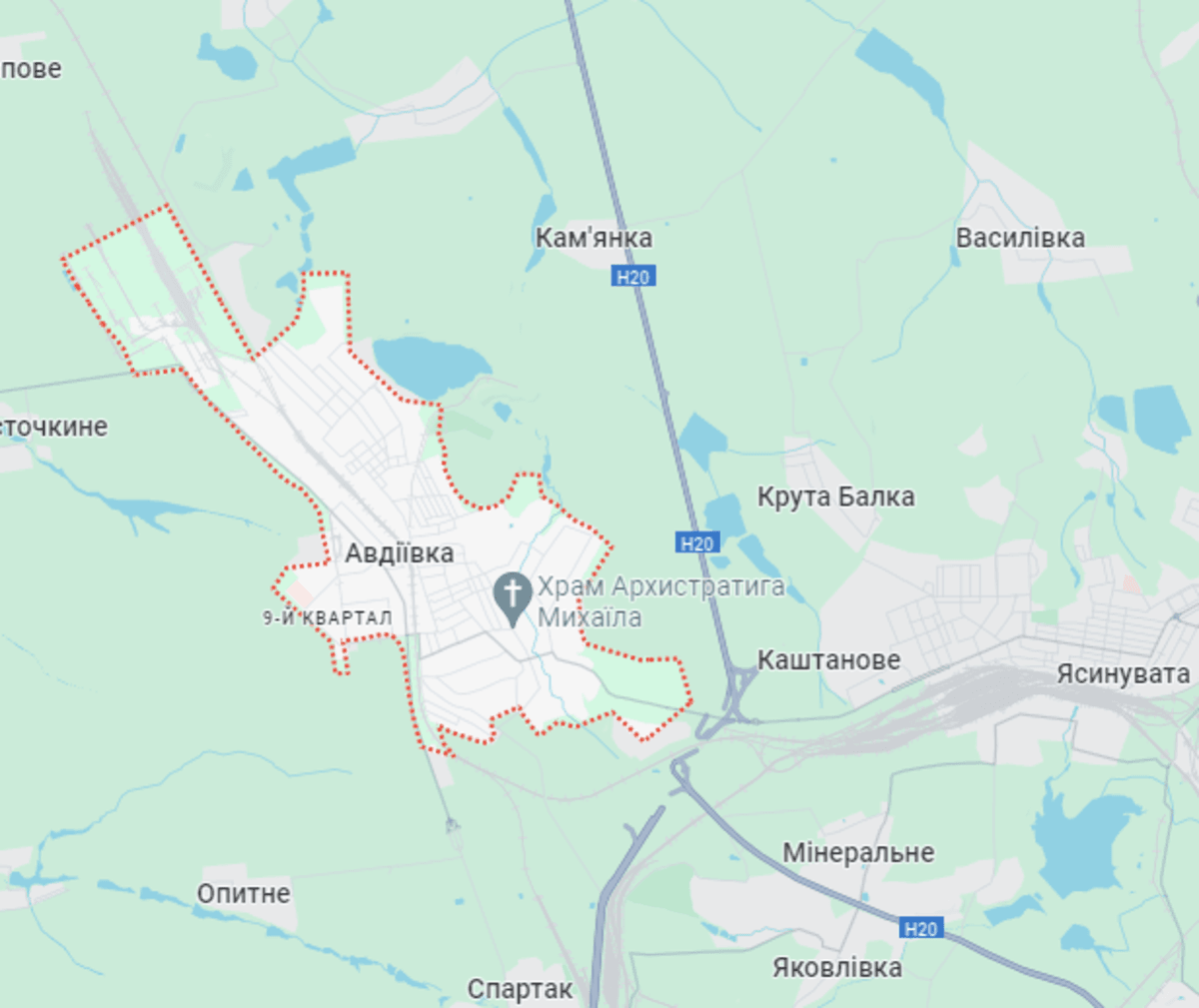 Авдіївка, Донецька область - карта / скріншот Авдіївка, Донецька область - карта / скріншот