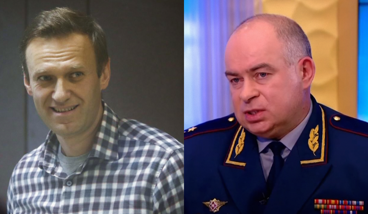 Валерія Бояринева, звинуваченого у тому, що він займався кураторством тортур Олексія Навального, підвищили у званні / колаж УНІАН з фото REUTERS та скріншоту Валерія Бояринева, звинуваченого у тому, що він займався кураторством тортур Олексія Навального, підвищили у званні / колаж УНІАН з фото REUTERS та скріншоту