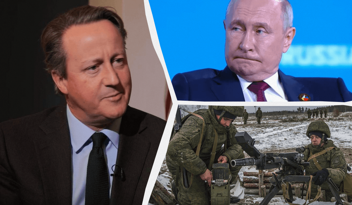 Cameron compared Putin's Russia to the Nazis /  collage, photo wikimedia.org, stills from video