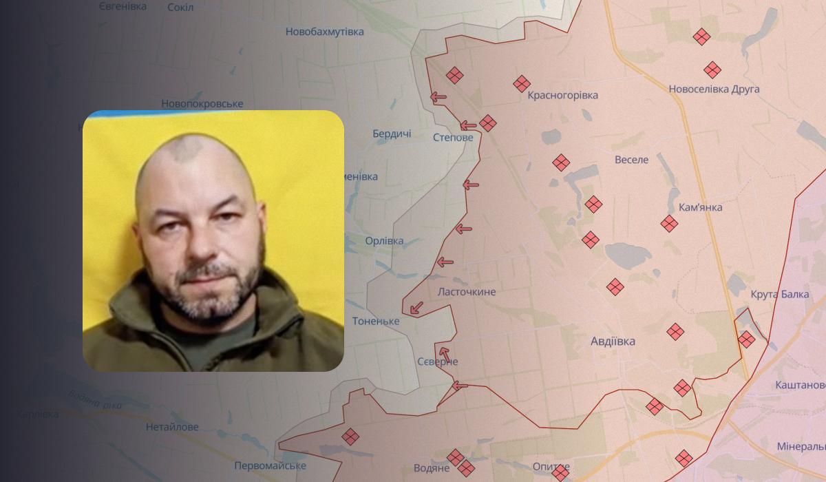 Dmitry Lazutkin told what was happening in the Avdeevka area /  collage, photo DeepState, screenshot