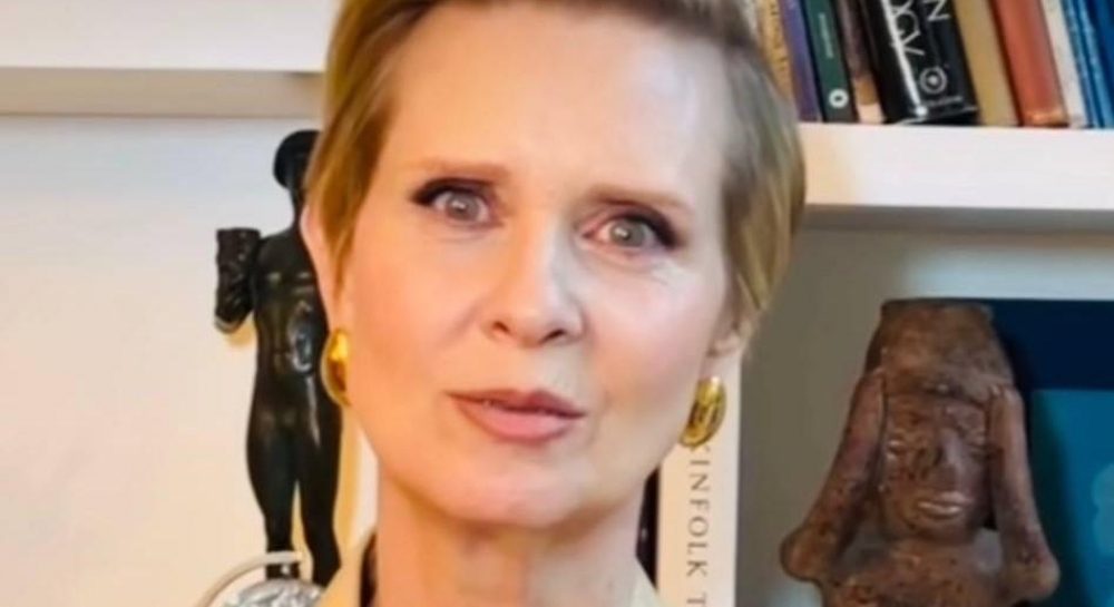 Cynthia Nixon Shines in Ukrainian Brand BEVZA Earrings at Recent Appearance