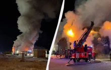 В российском Тольятти бушует мощный пожар, есть пострадавшие (видео)