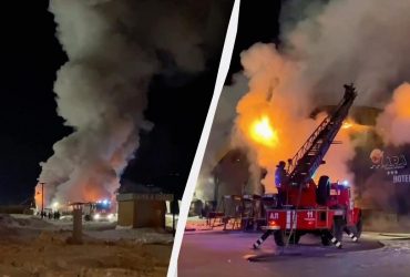 В российском Тольятти бушует мощный пожар, есть пострадавшие (видео)