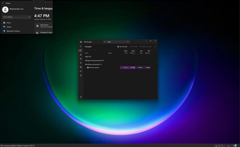 Панель задач исчезает после обновления Windows