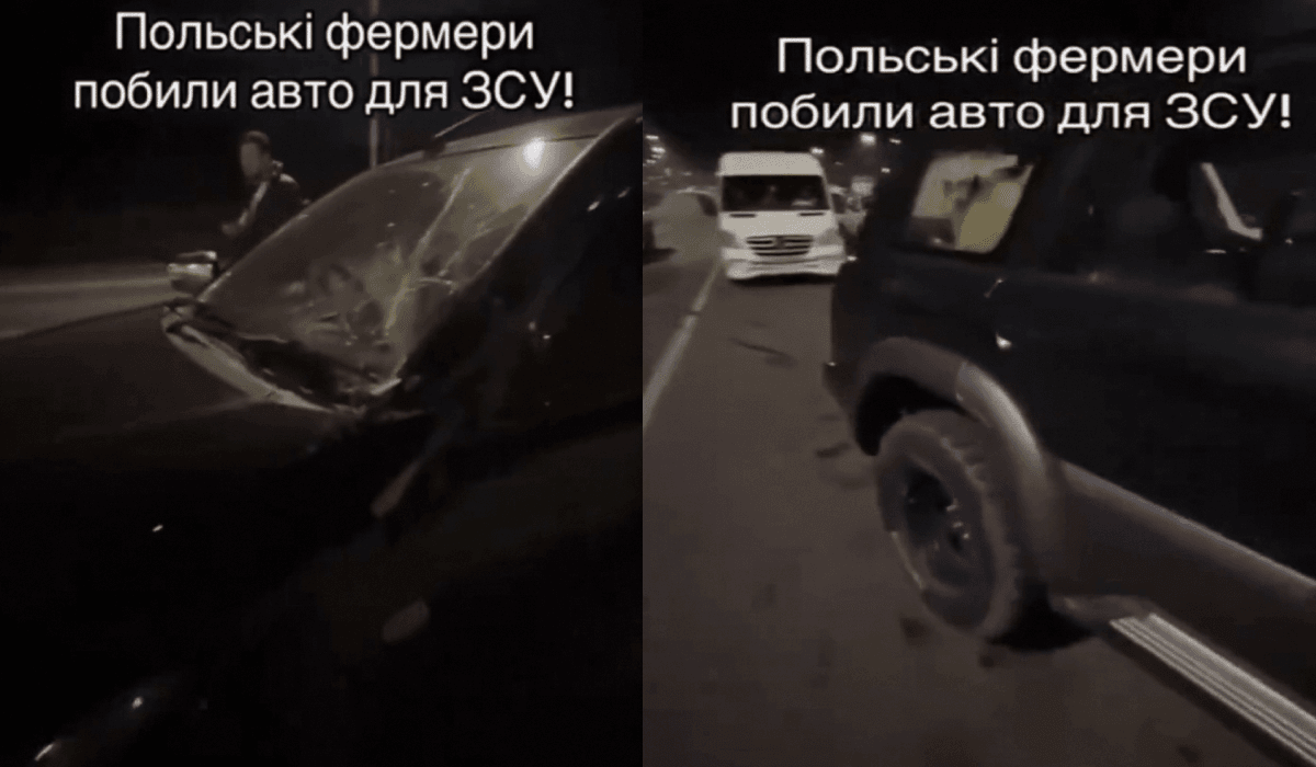 Автомобілі були пошкоджені ще до прибуття в Польщу / колаж УНІАН, скриншот Автомобілі були пошкоджені ще до прибуття в Польщу / колаж УНІАН, скриншот