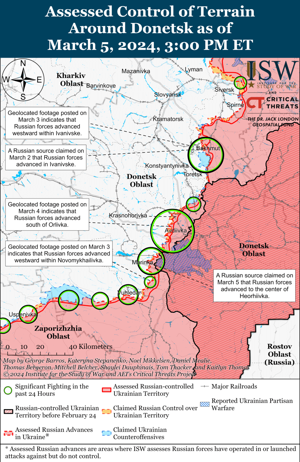 Противники якобы продвинулись возле Донецка / карта understandingwar.org