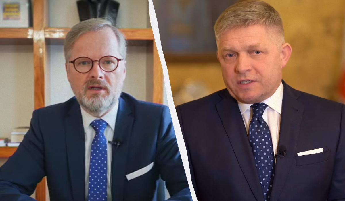 Фіала побоявся витоку інформації щодо зброї для України через присутність Фіцо/ Колаж УНІАН, скріншоти Фіала побоявся витоку інформації щодо зброї для України через присутність Фіцо/ Колаж УНІАН, скріншоти
